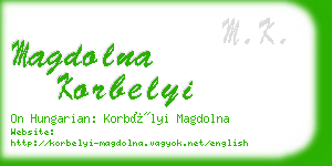 magdolna korbelyi business card